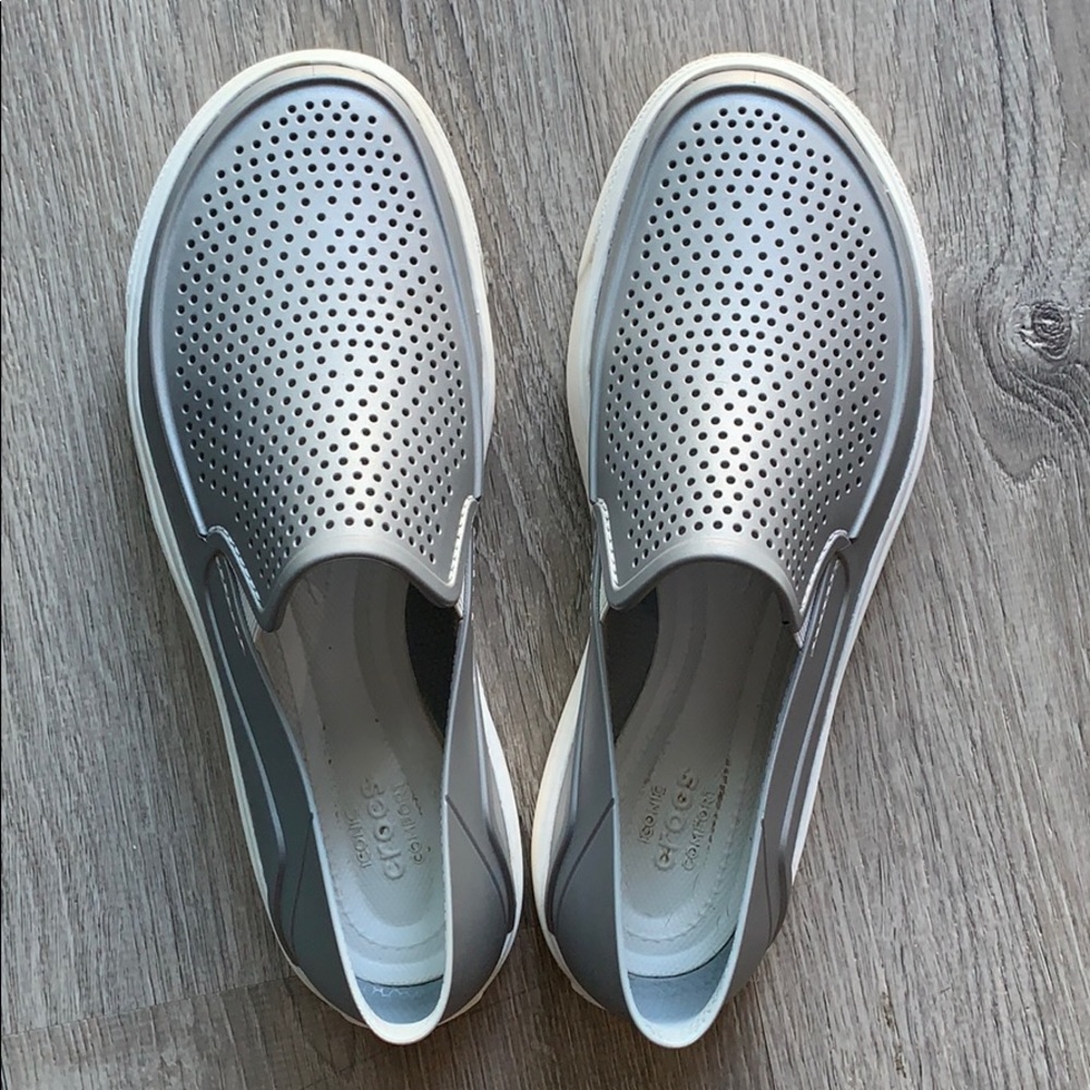Silver CROCS slip on sneaker - Size 10